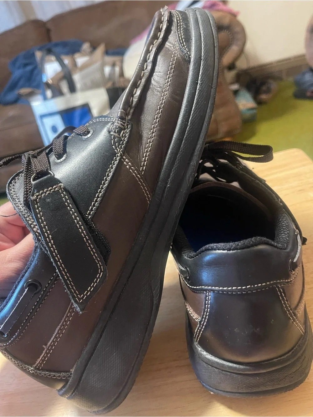 Orthofeet 422 Baton Rouge Brown Black Diabetic Men's Leather Shoes Size 10 D